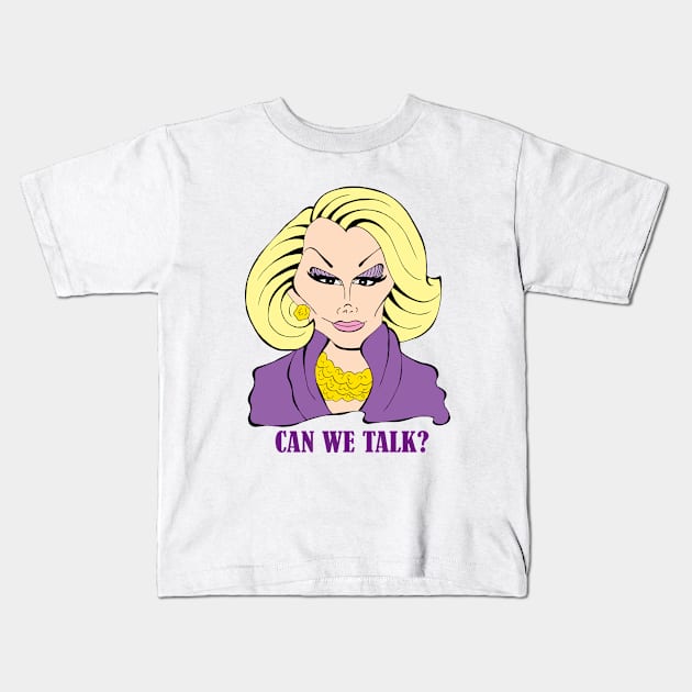 Comedian Joan Rivers fan art Kids T-Shirt by cartoonistguy